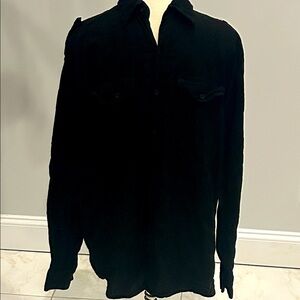 Men's Black Casual Button Down Shirt